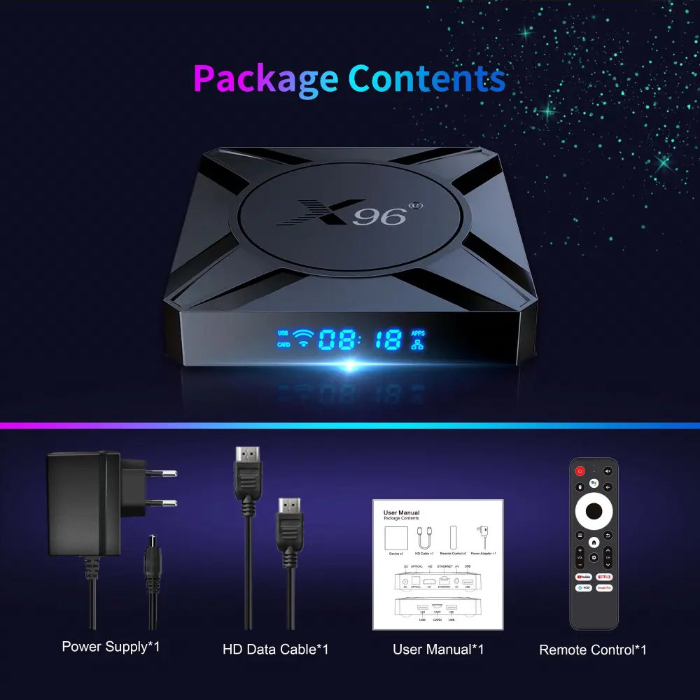  Fábrica OEM X96 M300 Android TV Box Amlogic S905X5M Quad Core con logotipo personalizado y firmware