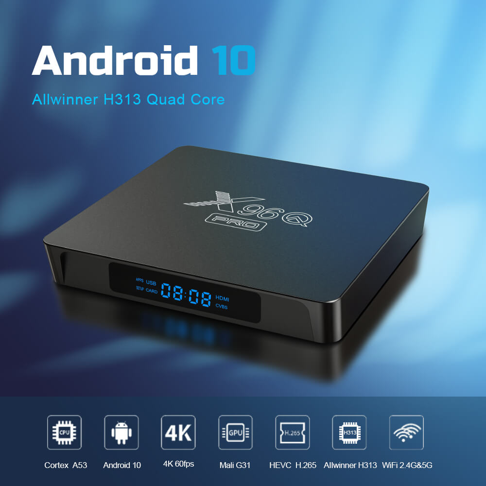 Allwinner H313 X96Q Pro Smart TV Box - 4K Ultra HD Streaming, Android 10.0, High-Speed WiFi