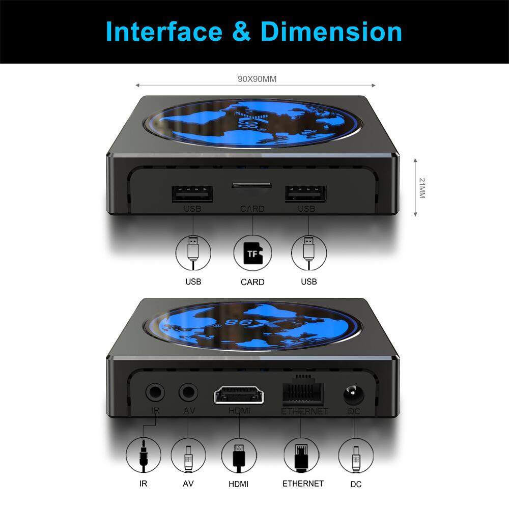 Amlogic S905W2 X98mini Caixa de TV inteligente Android| Fábrica de OEM ODM| Solução Custom PCBA & Software