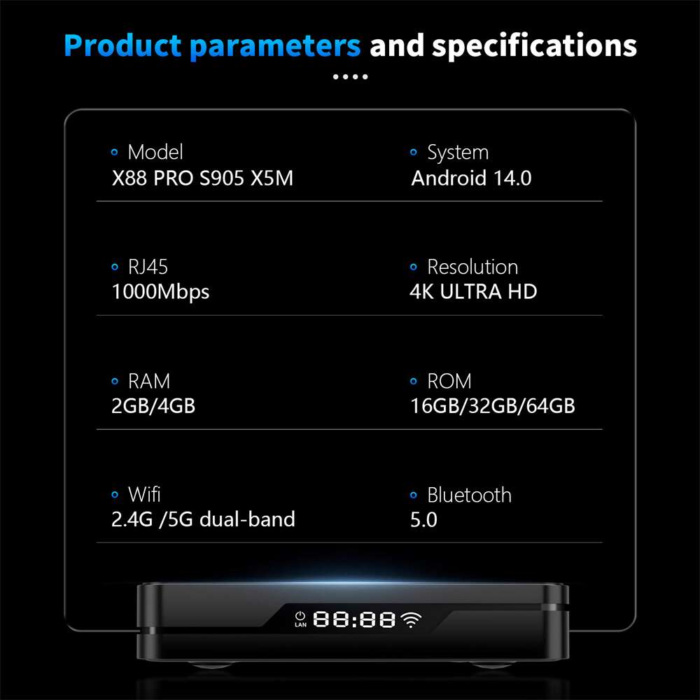 x88 pro x5m amlogic s905x5m مربعات التلفزيون الذكي OEM manufacturer 2