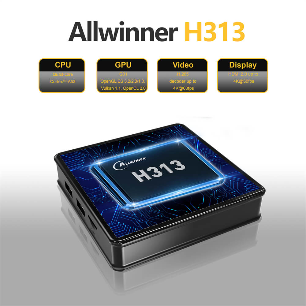 Allwinner H313 X5 صندوق iptv Specification 4
